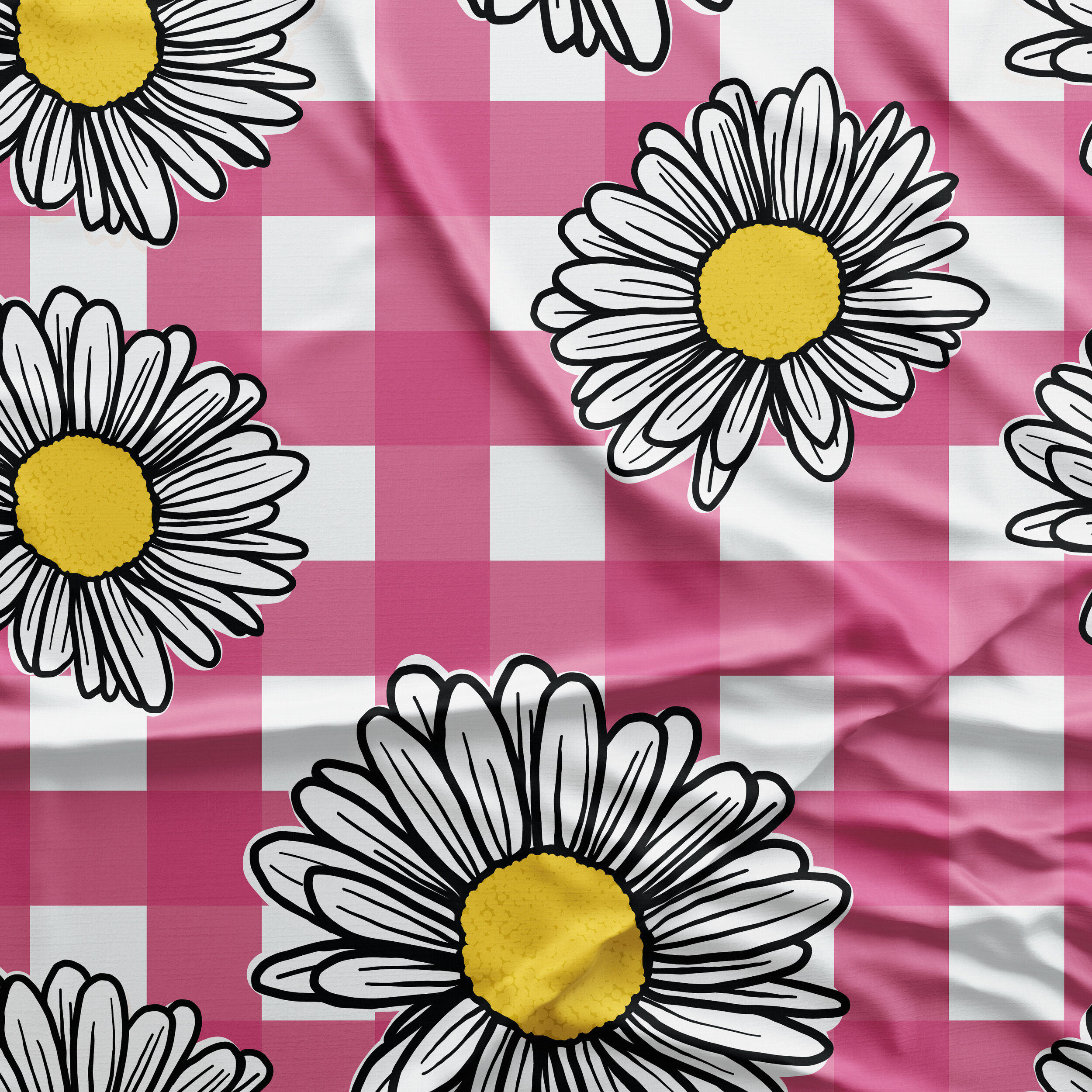 Daisy's on Pink gingham