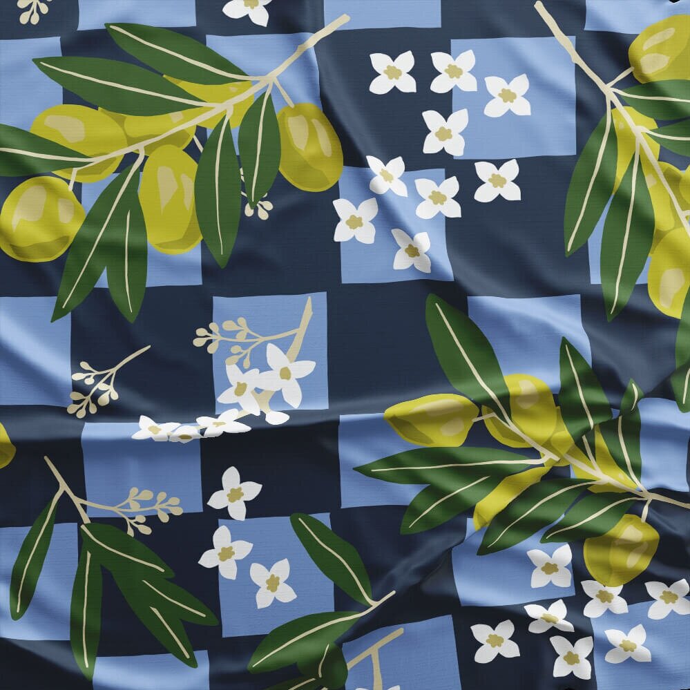Olives on a Picnic Fabric
