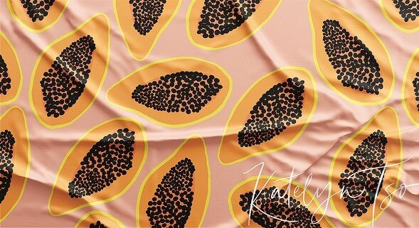 And my last design entry for the #braveryscarfcomp2022 is this fruity papaya design in two colour ways.