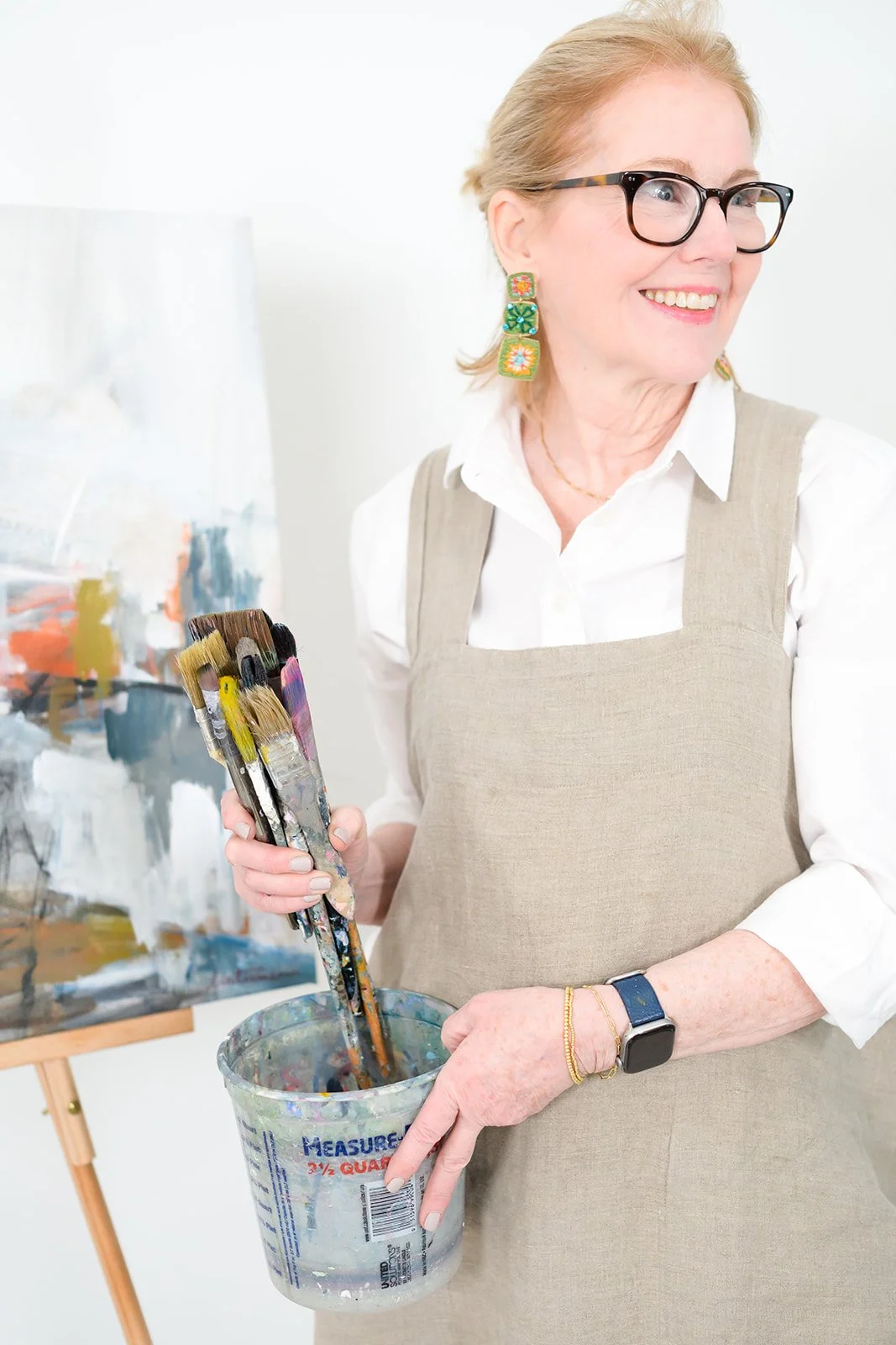 Denise Mortensen is a New Jersey abstract artist known for SHELFIES® — colorful, bright, and sentimental original abstract paintings inspired by collected objects, memory, nostalgia, and joyful modern interiors.