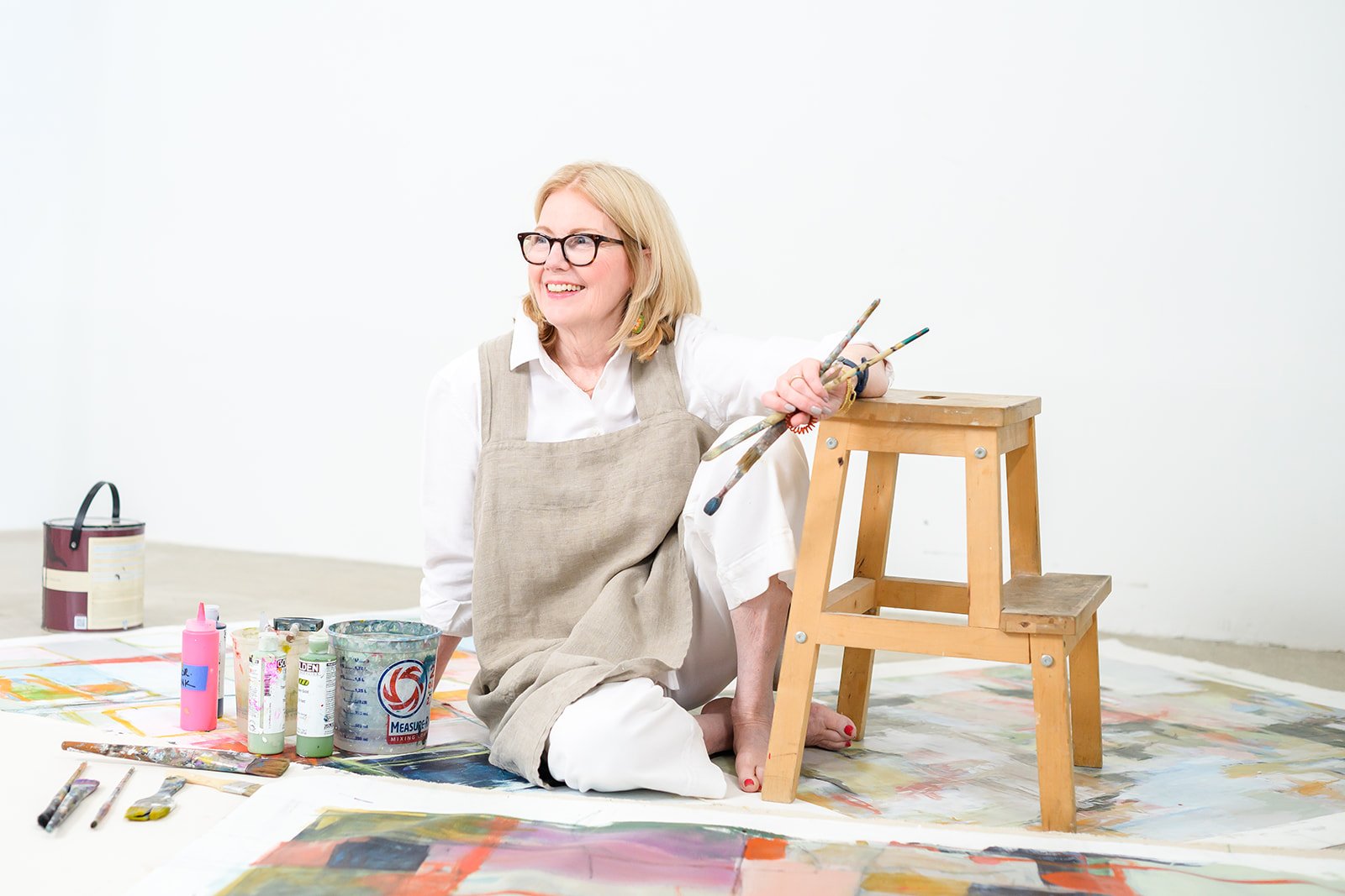Denise Mortensen is a New Jersey abstract artist known for SHELFIES® — colorful, bright, and sentimental original abstract paintings inspired by collected objects, memory, nostalgia, and joyful modern interiors.