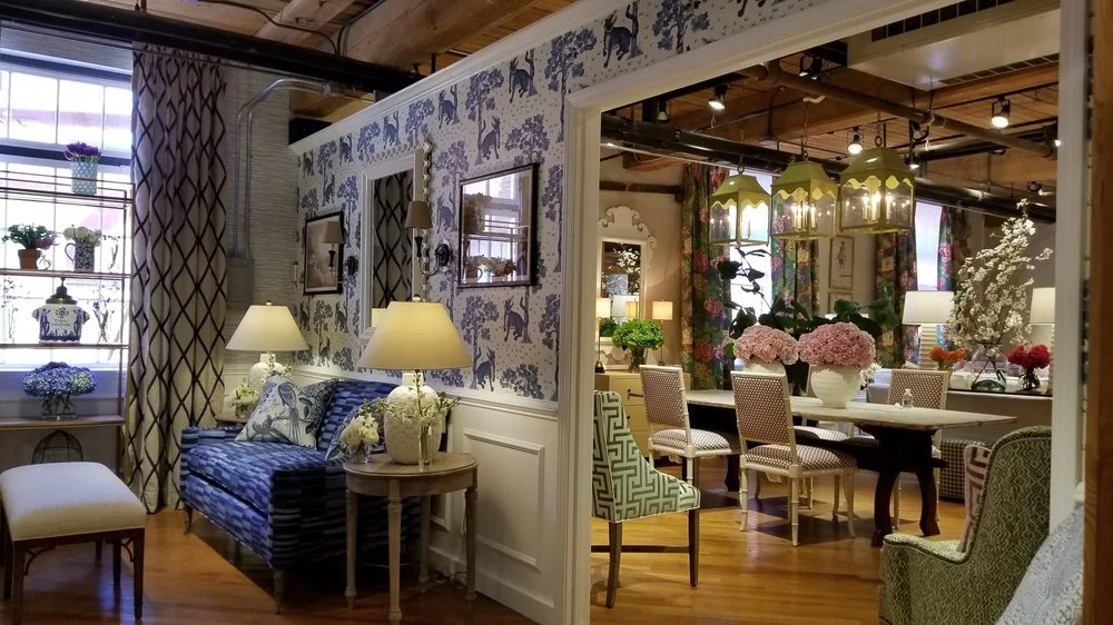 One of my favorite showrooms, Thibaut and Anna French, offers a stunning array of side chairs and dining room seating. I like to think we find selections which extend an invitation to linger around the table. I'm in the process of letting go of some French antique chairs and I think their Stirling Chair is in the finals. Very comfortable and I love the Dorothy Draper-esque leaning. Dressy-casual is so me!
