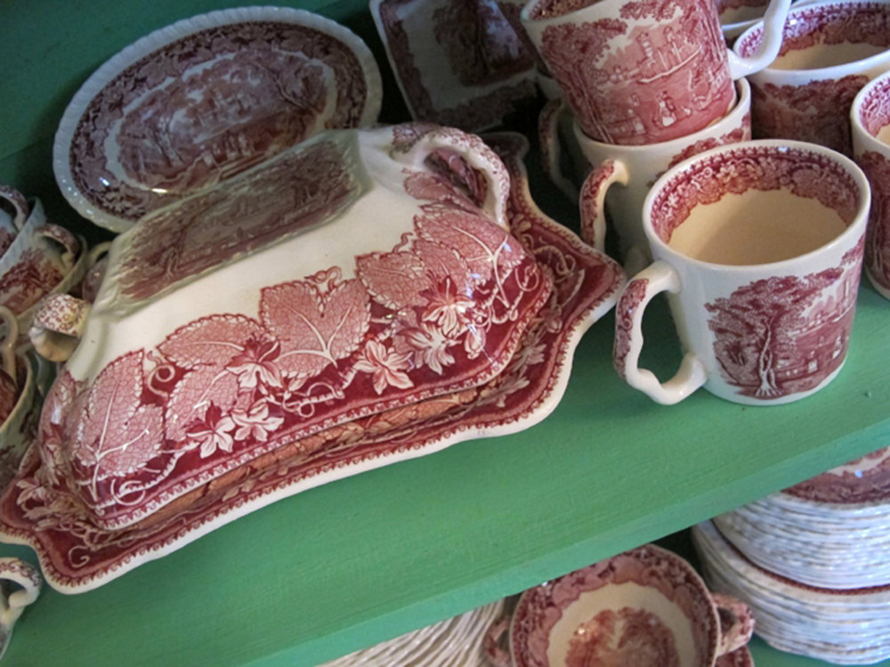 Just a sampling of years of collecting Mason's Vista Red Transferware. Inspiration was under my nose.