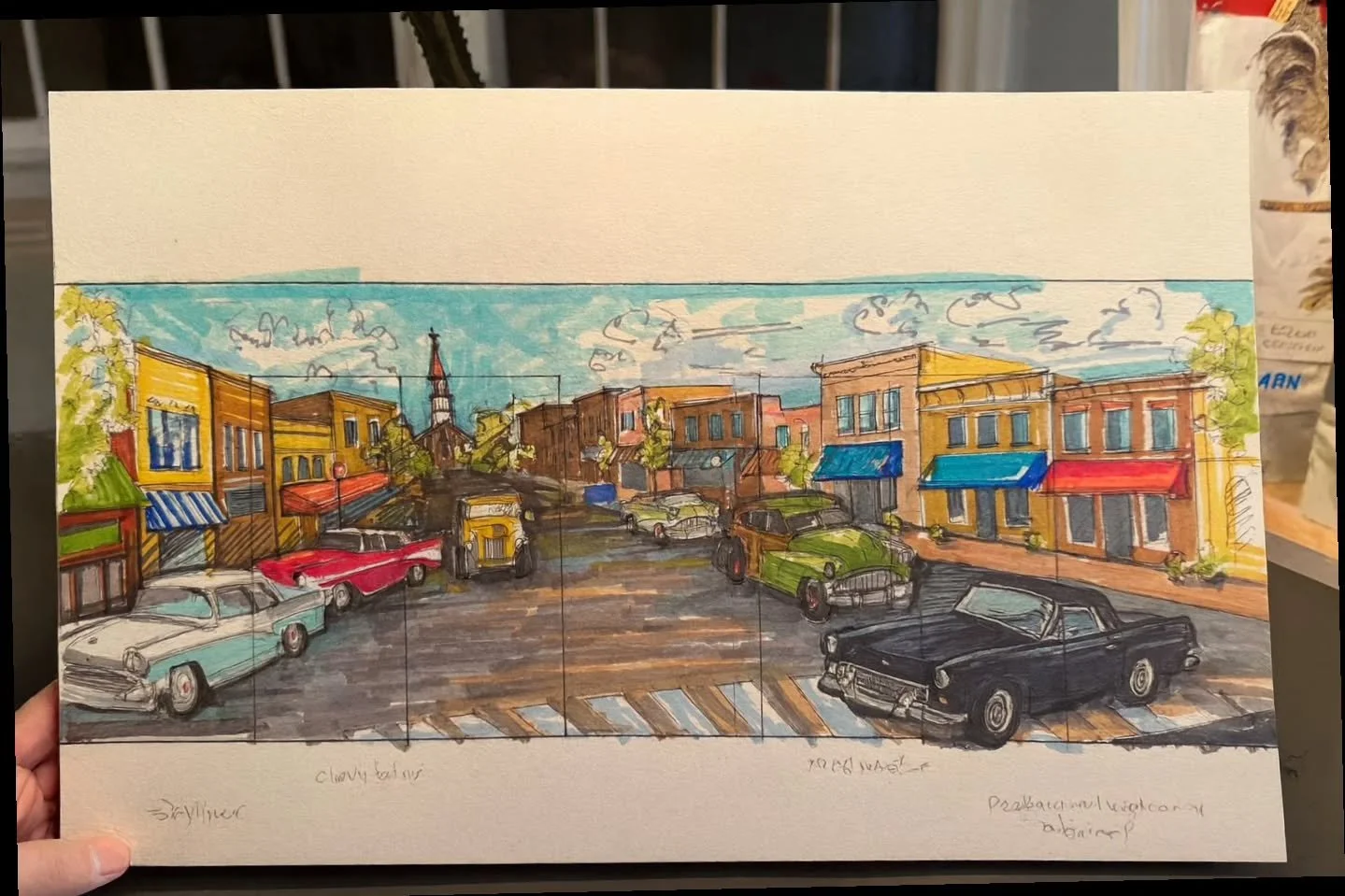 I love how murals are making a resurgence in interiors. They can help to address issues with architecture and in this instance, a focal wall has four closet doors that visually interrupt the view in a game room. We also couldn't add art with so littl