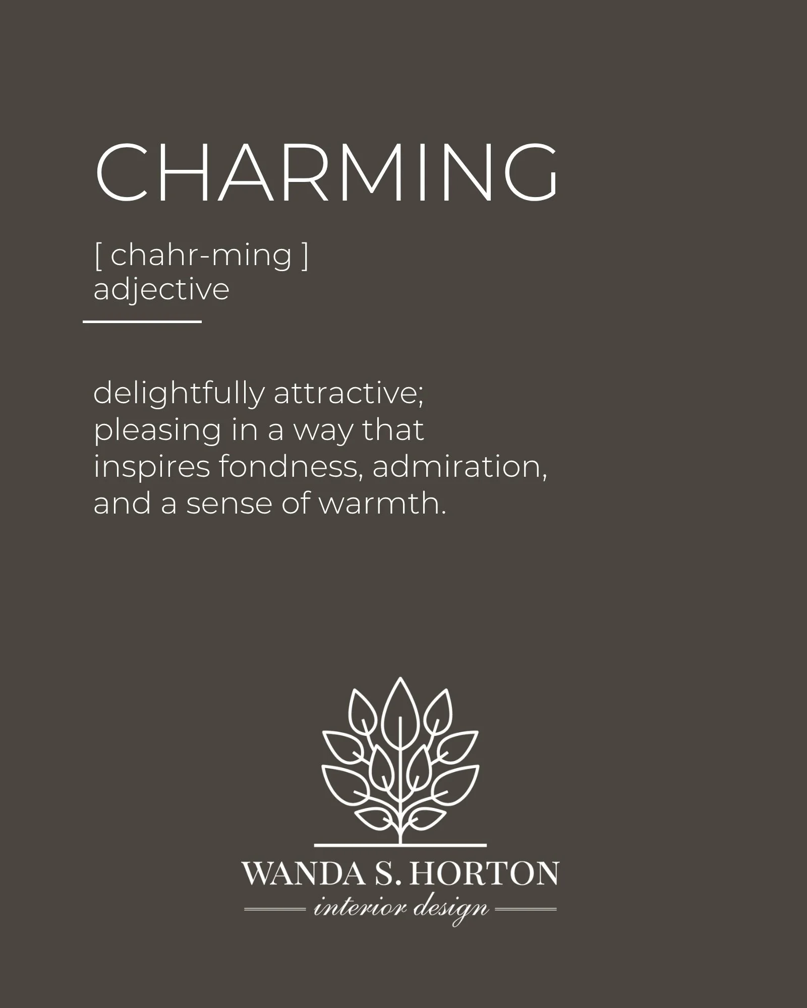 Charming: 

delightfully attractive; pleasing in a way that inspires fondness, admiration, and a sense of warmth. 

Have you ever met someone for whom the only adjective you can think of to describe them is 'charming'? They bring ease and grace witho