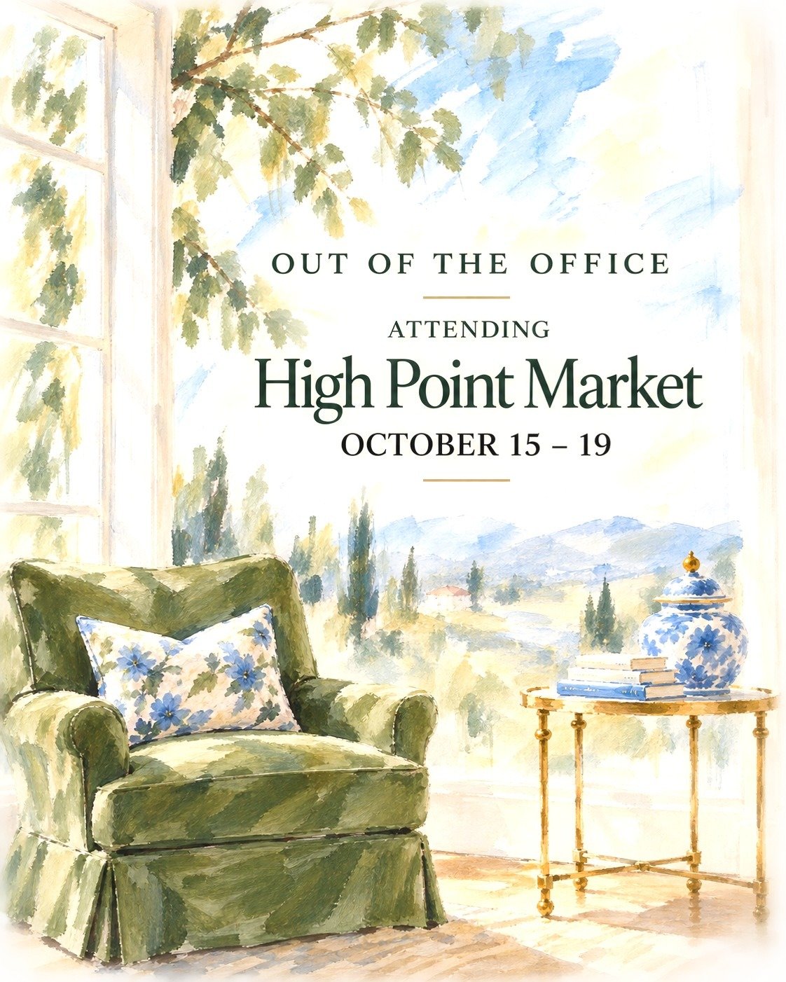 'Tis the season! 

Though I'll be away from my desk, I'll check in at the end of the day to post lovely market finds. 

And sitting. Lots and lots of test sitting to find the most comfortable seats in the house, for your house! 

#wandashortoninterio