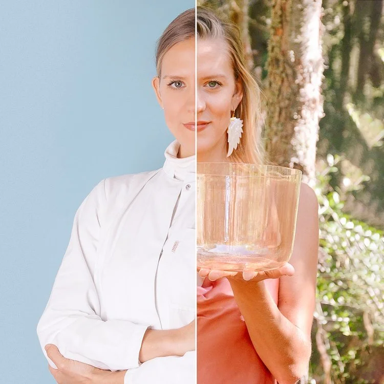 Lisa Schuster mit AkashaBowls® Kristallklangschale – professionelle Sound Healing Praxis