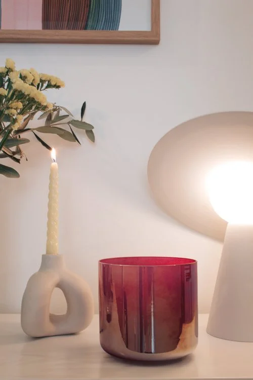 AkashaBowls® Kristallklangschale rot – Sound Healing Ritual für Entspannung &amp; Nervensystem