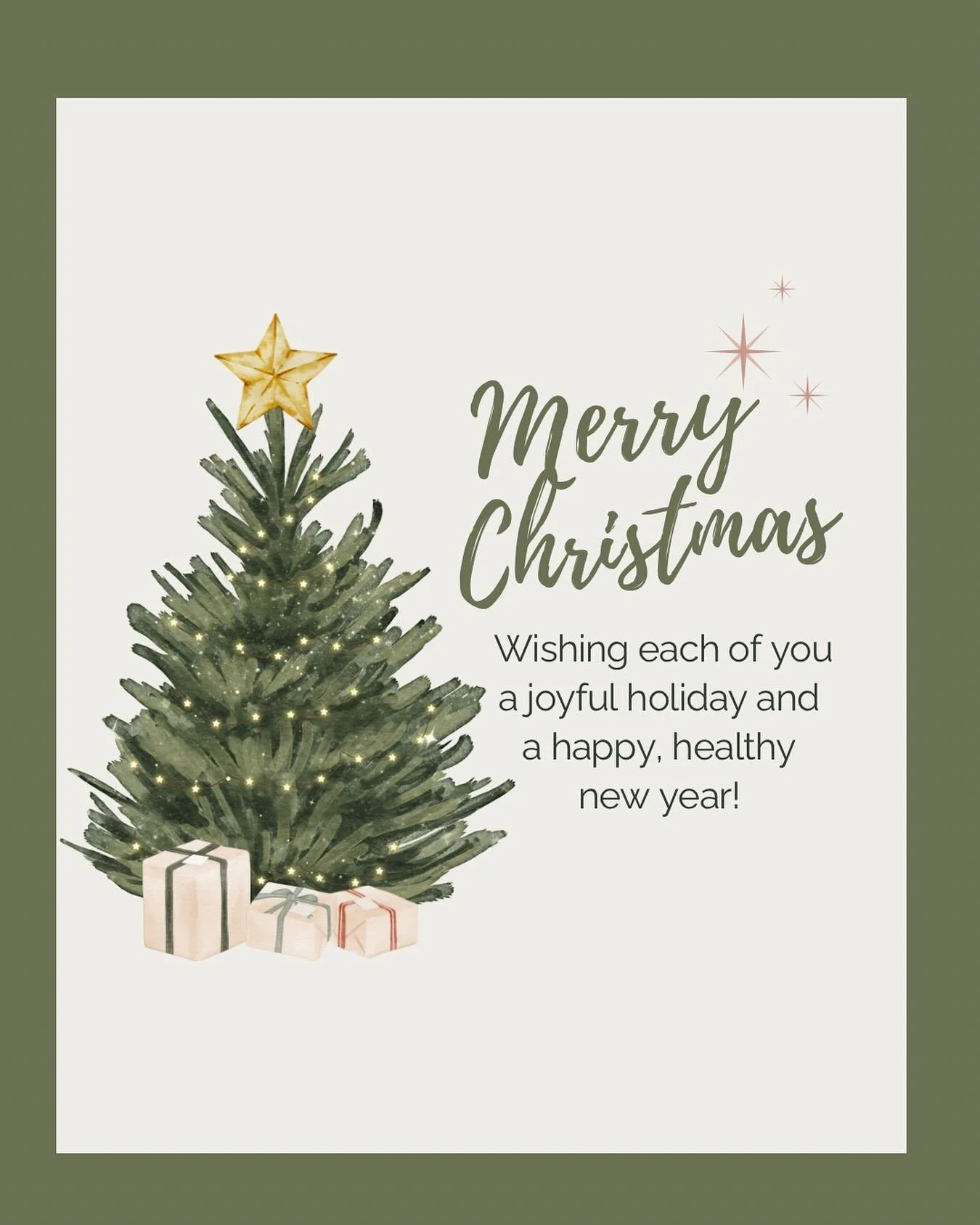 Merry Christmas, friends! 🎄🤍 Thank you for trusting me with your care this year. Wishing each of you a joyful holiday with those you love and a happy, healthy new year!