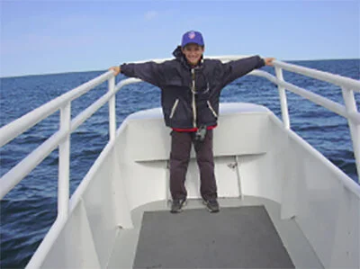 Ben whale watching off the coast of Provincetown, MA in 2008.