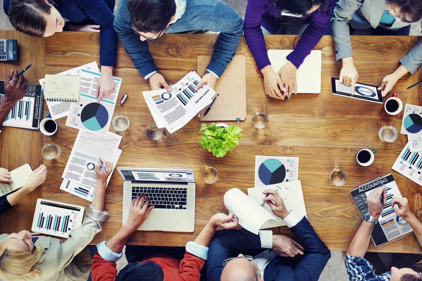 Team working at a table.