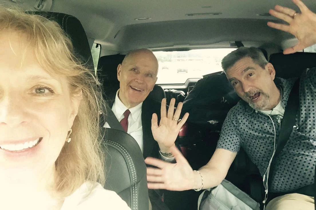 Diane on a road trip.
