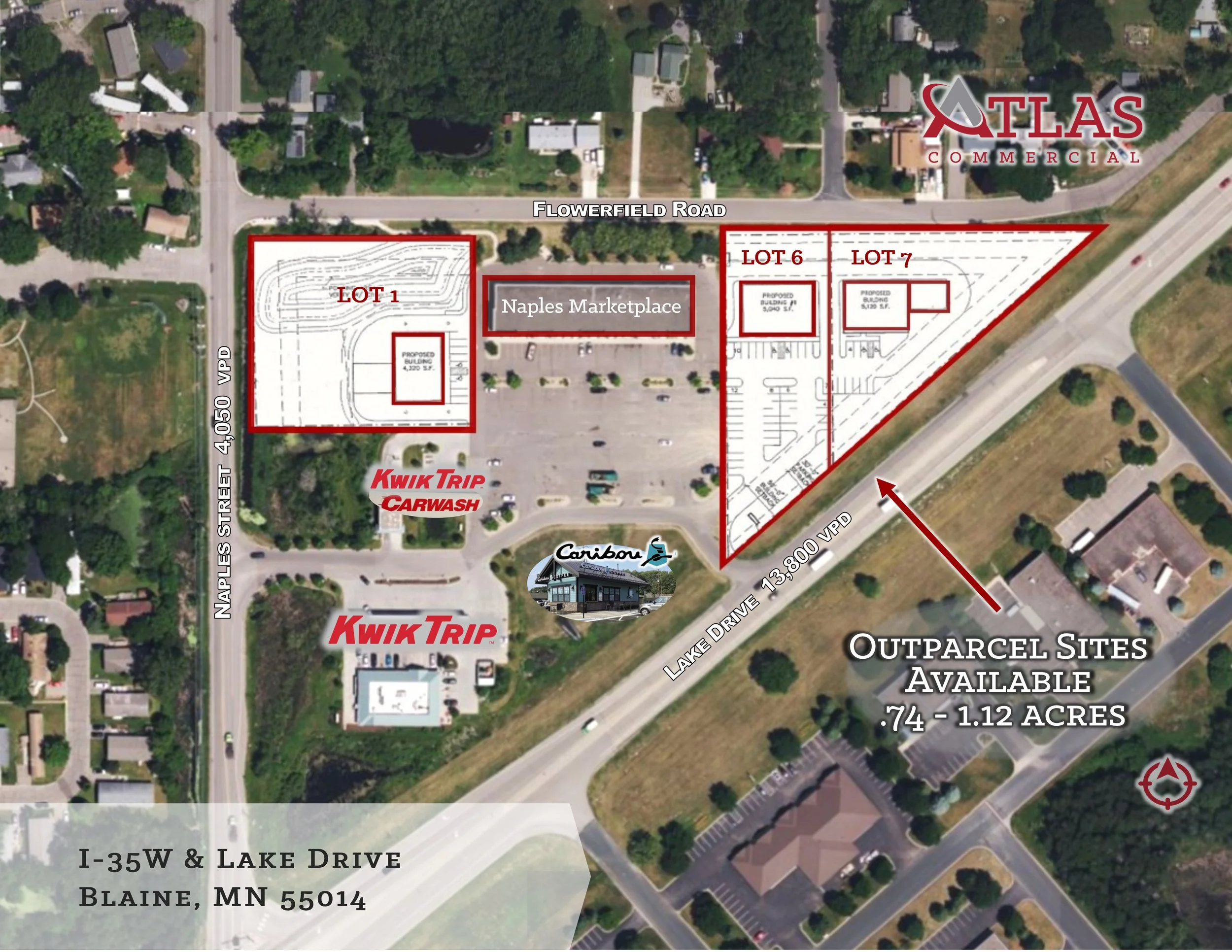 Atlas Commercial Real Estate for Lease/Sale Blaine, MN Naples Marketplace