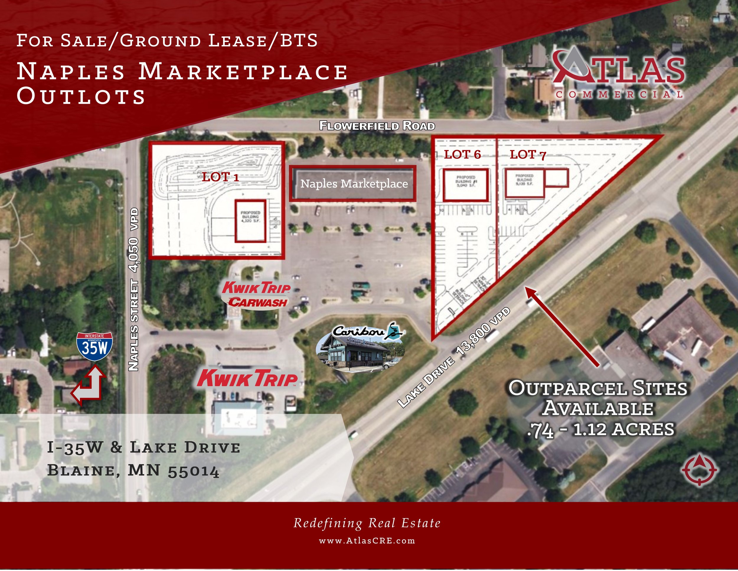 Atlas Commercial Real Estate for Lease/Sale Blaine, MN Naples Marketplace