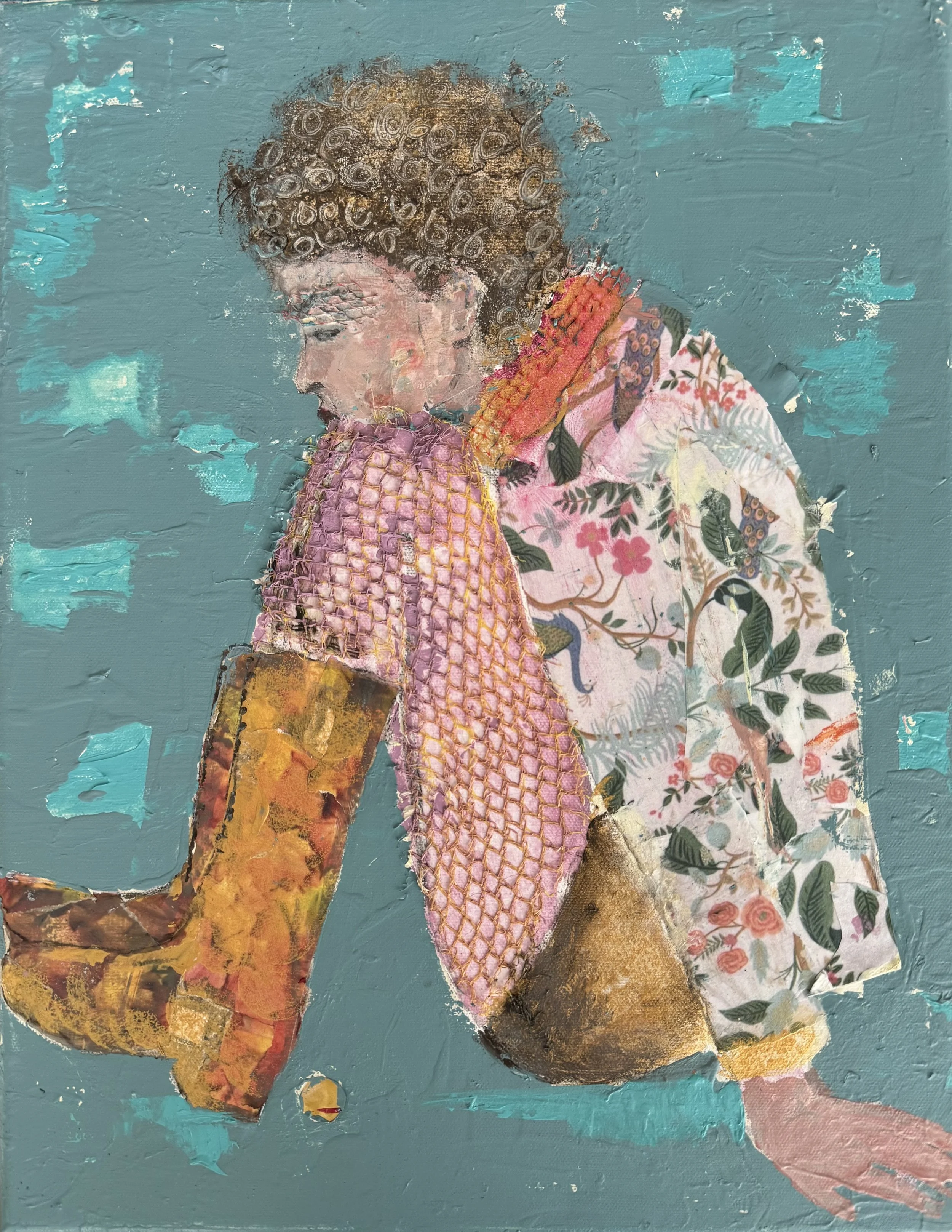 Pause 16x20x1" - Acrylics/collage