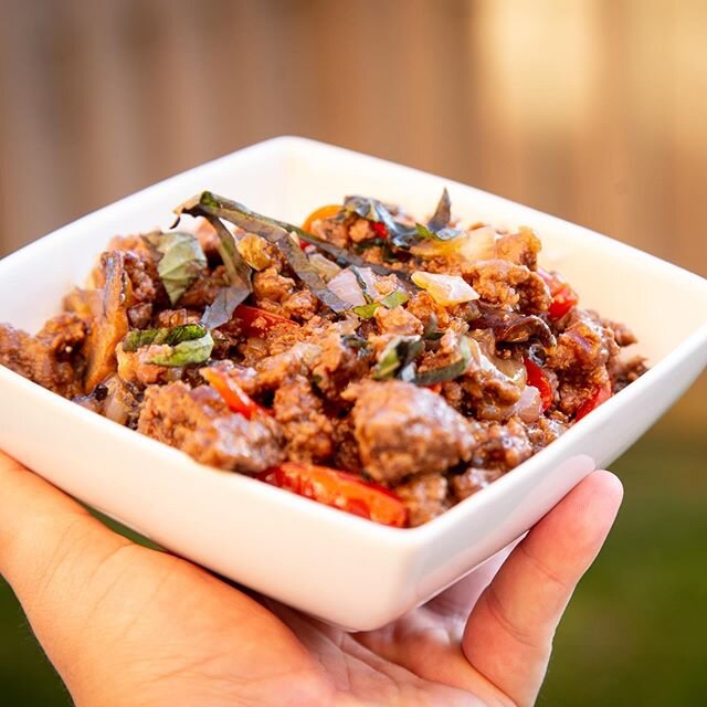 Pad Kaprow! My new favorite dish to make and eat! The beef for this dish came from our friends @farmburguesa! Video of the recipe coming soon! #farmburguesa #padkaprao #homecook #groundbeef #delicous #supportlocal #roanokestrong #roanokeva