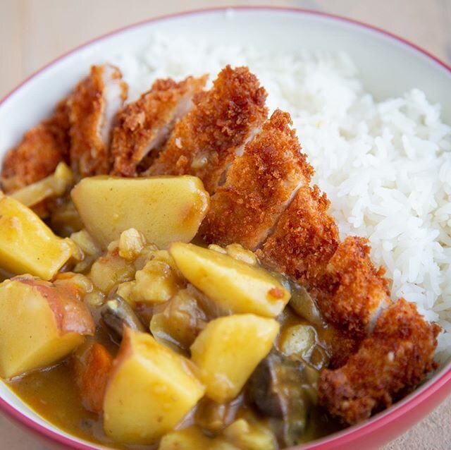 Made Katsu Curry last night for dinner! Wife doesn&rsquo;t like curry so she made oven roasted zucchini to go with her pork. #dinnertime #katsucurry #foodporn #asianfoods #crispy