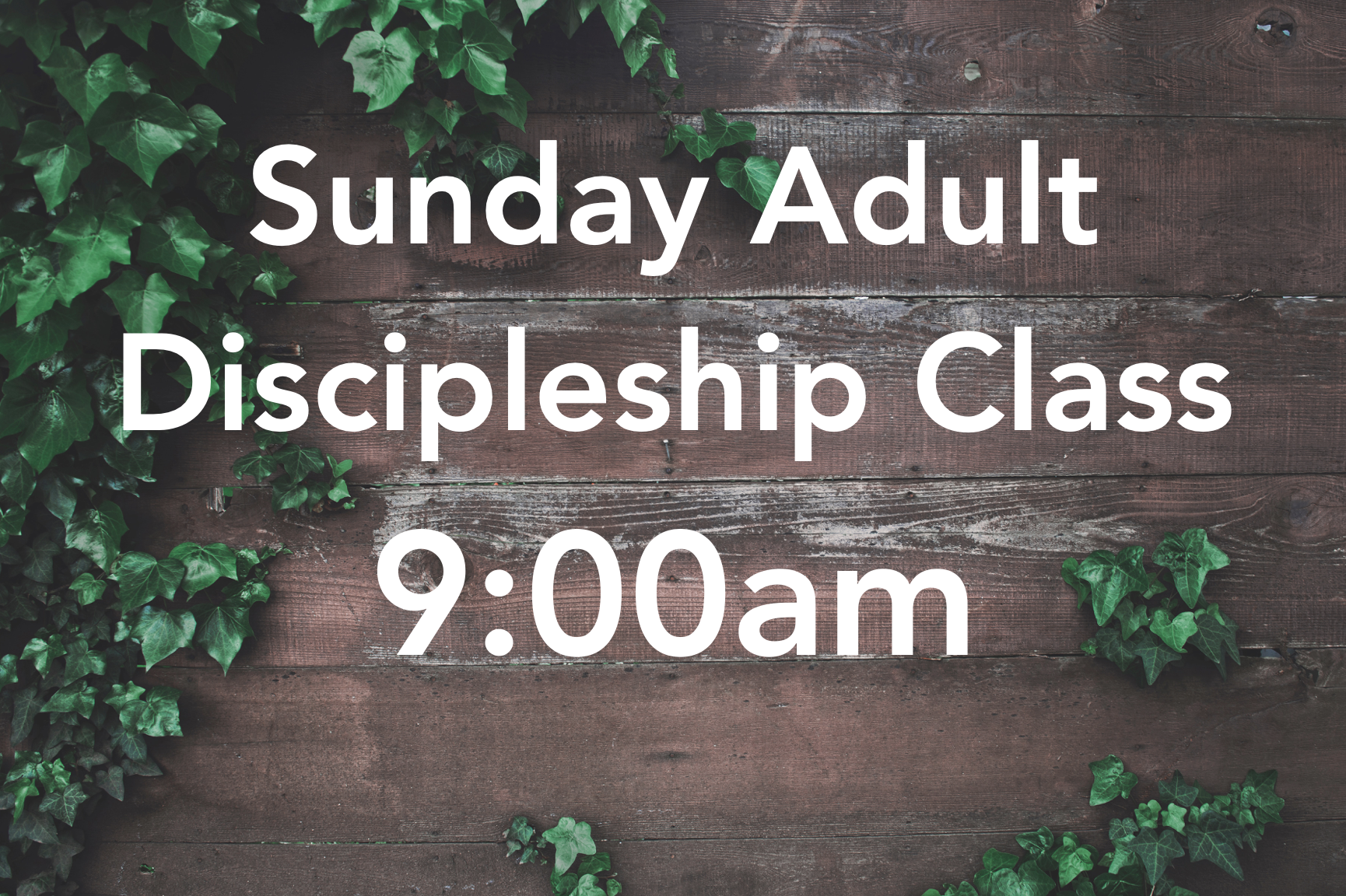 Sunday Adult Class @ 9am