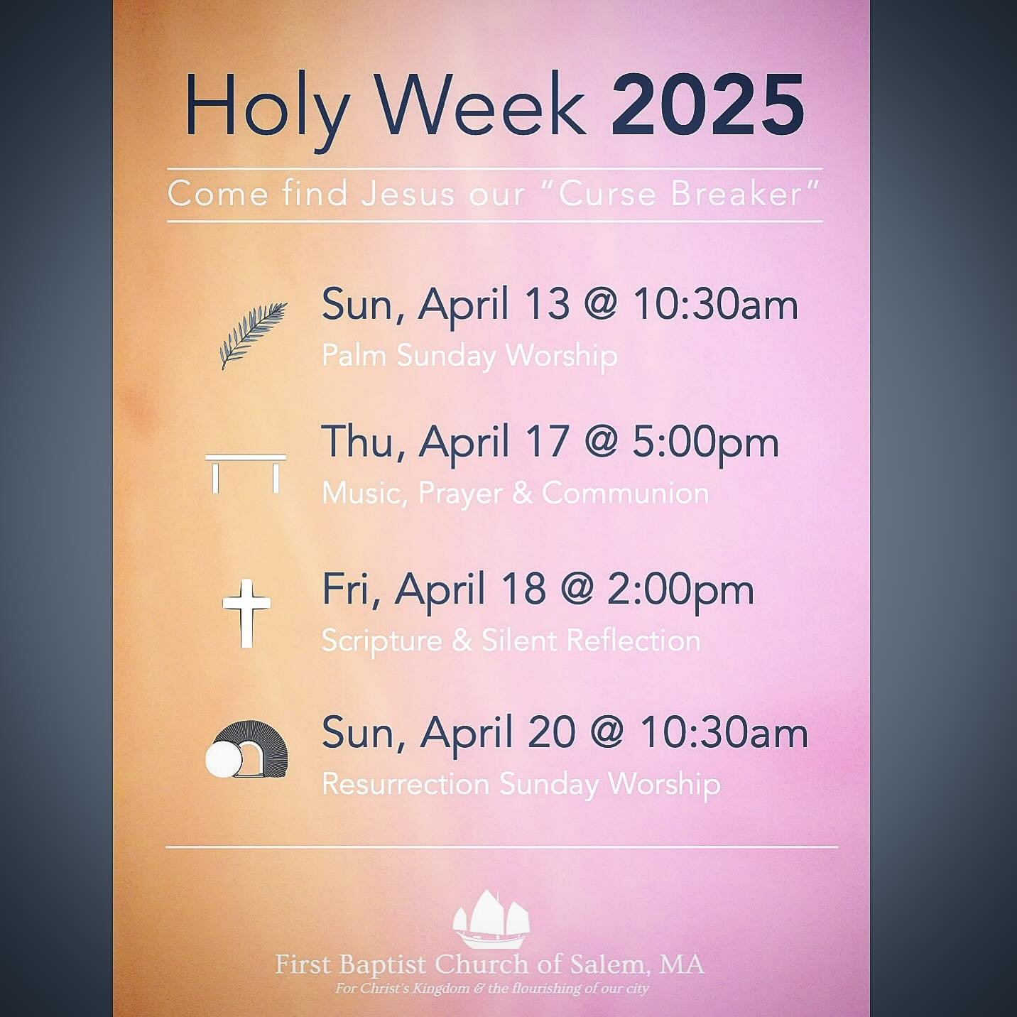 Coming soon. April 13-20