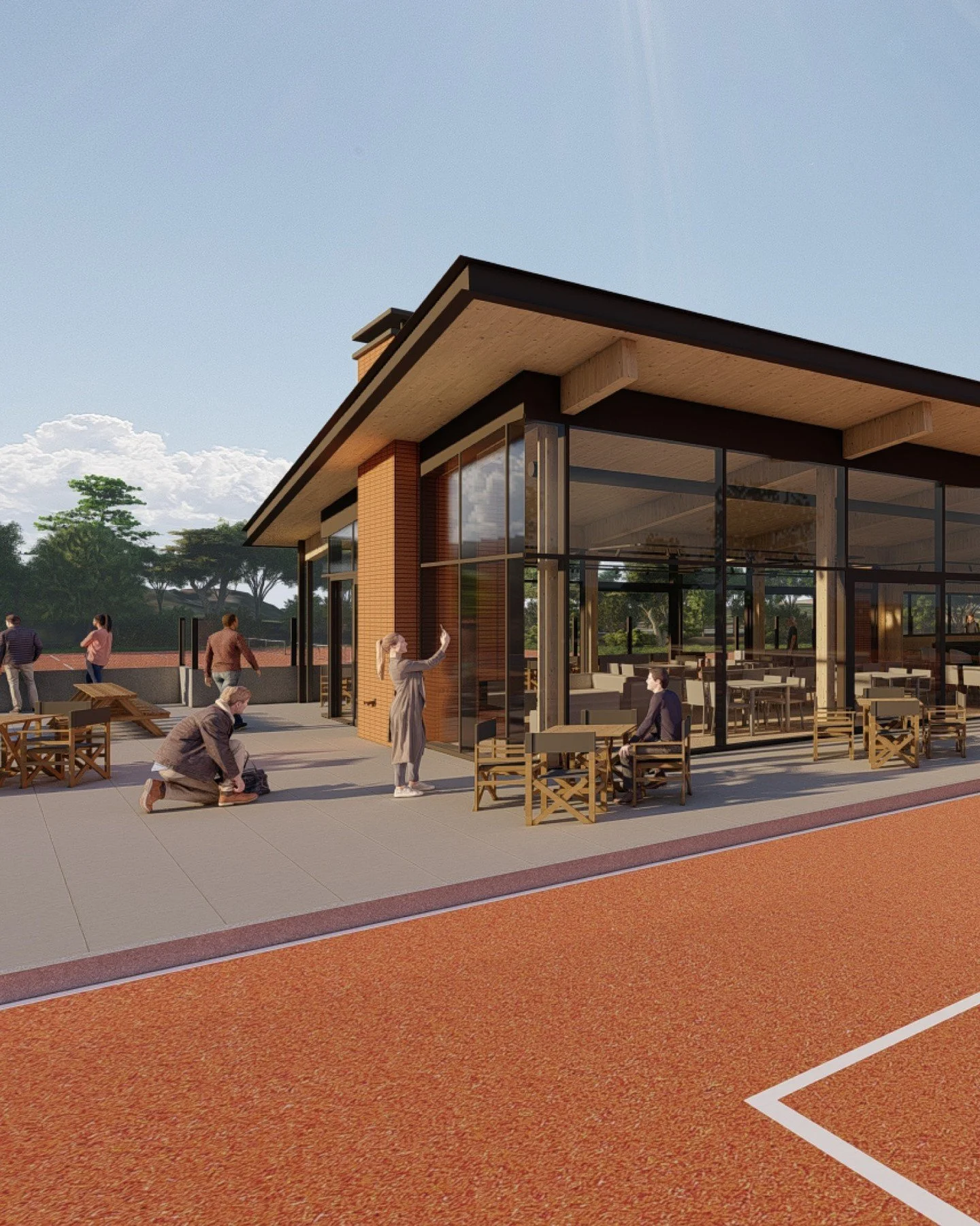 Sneak Peek Tennis Club Zandvoort! 👀

Binnenkort starten we met de bouw van de tennisvereniging in Zandvoort. Glulam liggers en CLT-wanden vormen de basis van dit unieke paviljoen, midden in het duingebied (Natura 2000). Daarom bouwen we met een voll