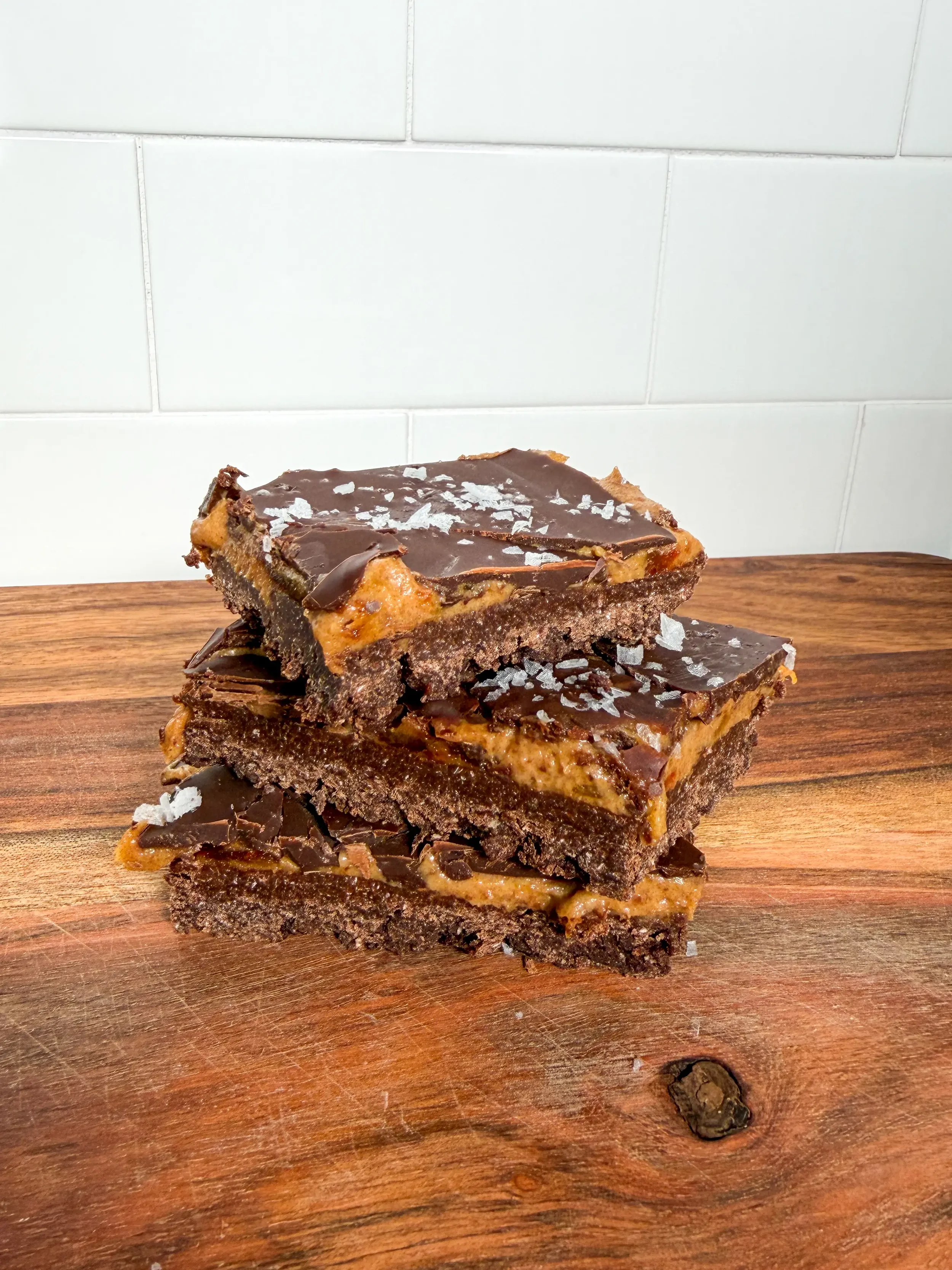 Salted Chocolate Caramel Protein Bars (No Bake)