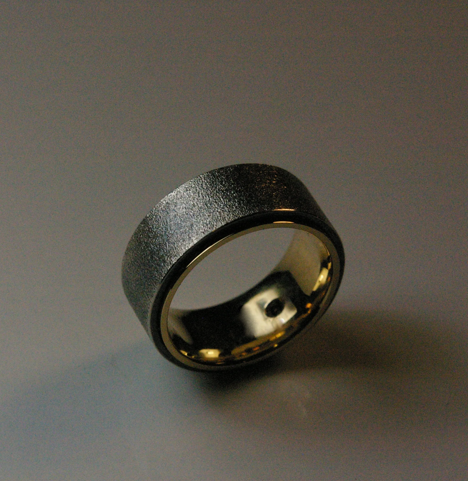 Oxidized Silver and Gold Band