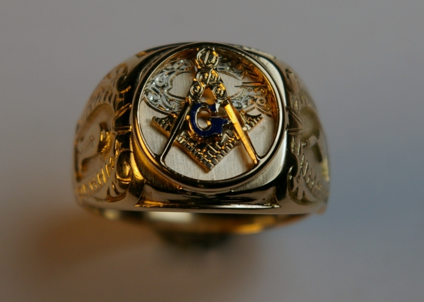 The Masonic ring after restoration at Crane Jewelers Seattle