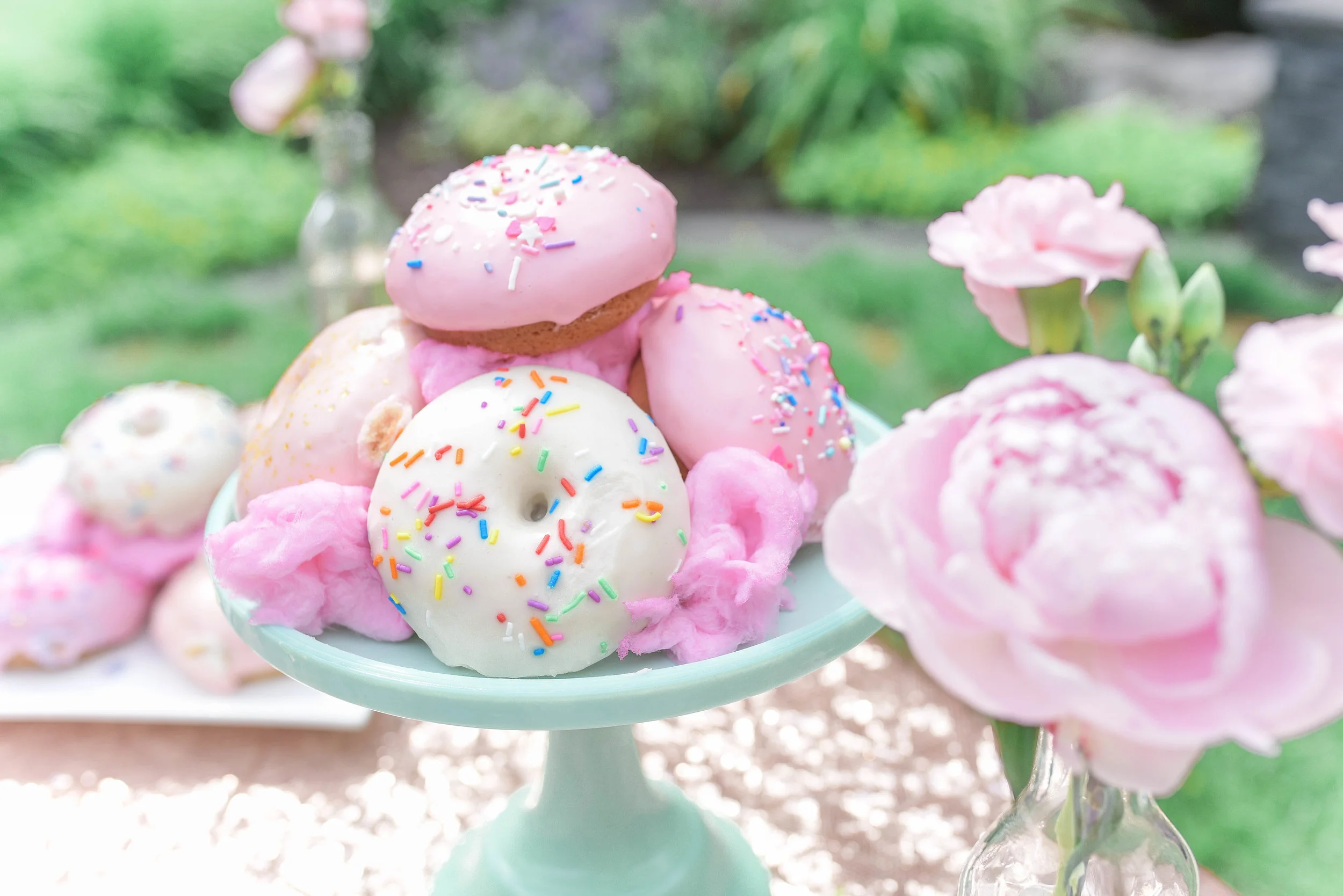Cardamom-Rose Cake Donuts