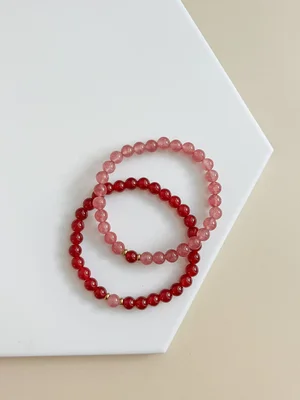 Red Jade Bracelet Set — Something Jade