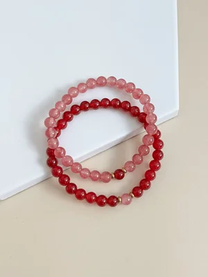 Red Jade Bracelet Set — Something Jade