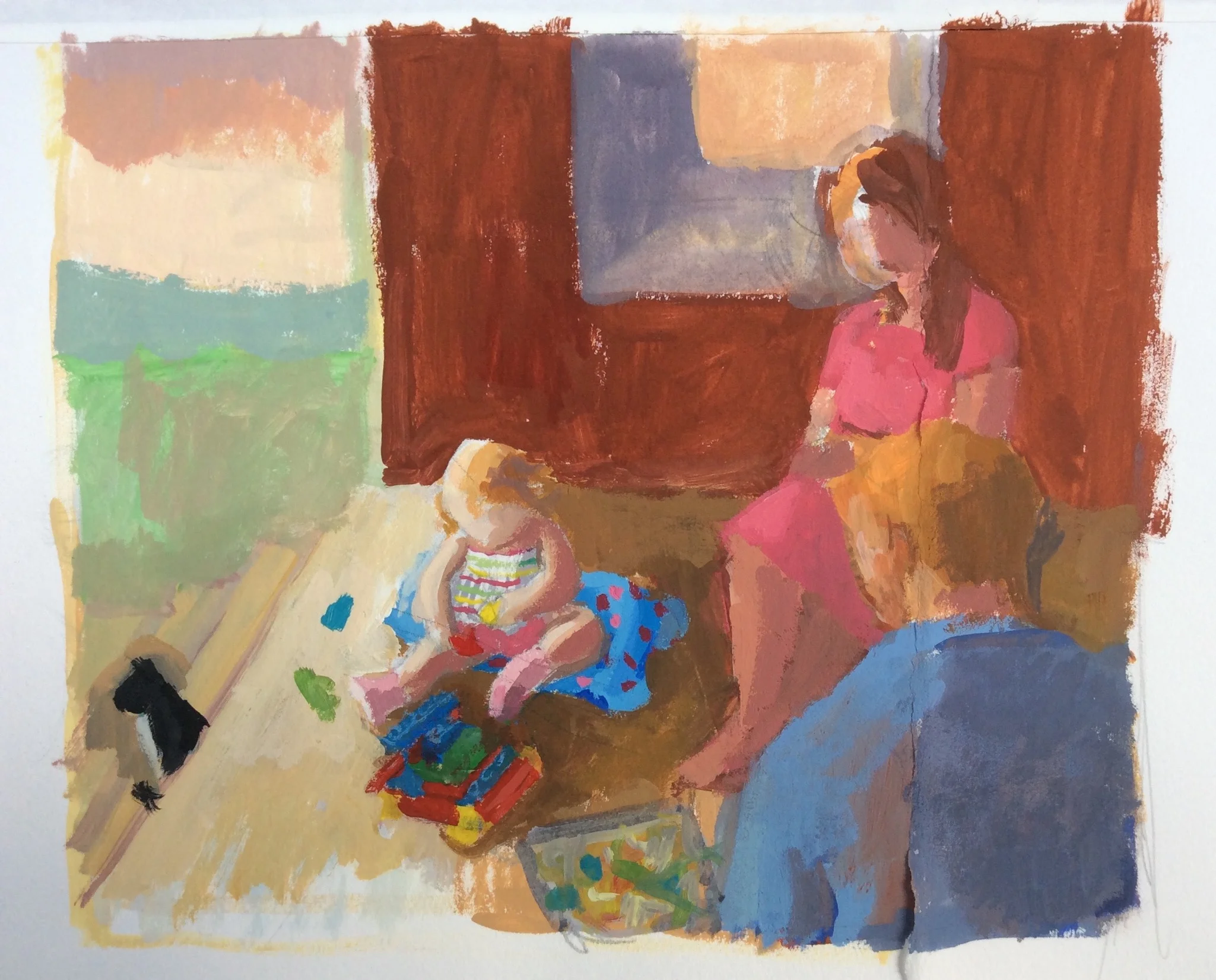 Family on porch