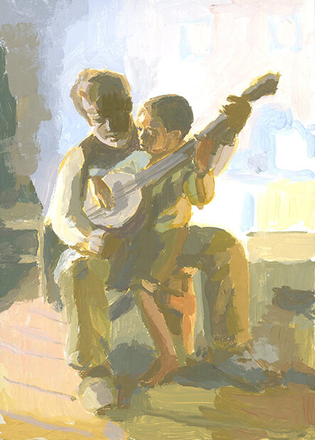 Study after Henry Ossawa Tanner's "The Banjo Lesson"