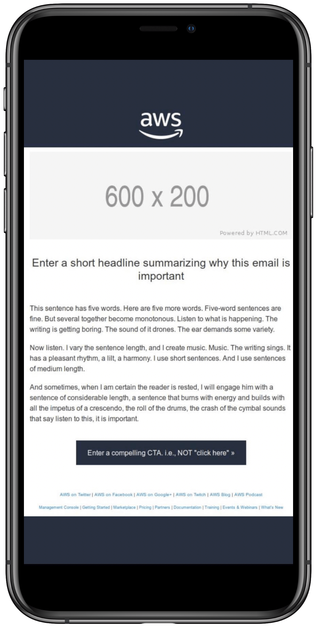 Amazon accidentally sent out their email template - pretty good advice actually!