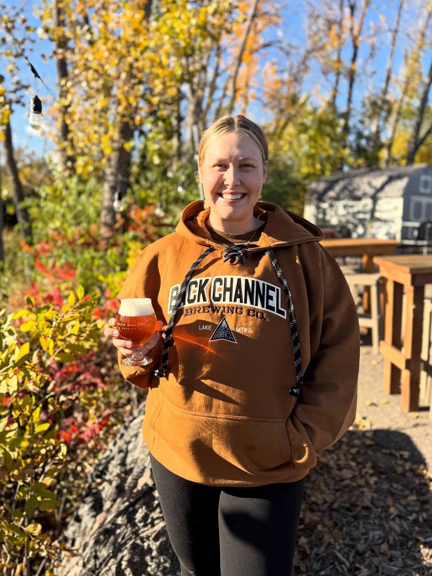 It’s the best time of the year to throw on a hoodie.
We’re stocked with numerous varieties of the hooded nature, so come on down and choose your favorite.
You’re looking at our new tan hoodie that blends in with the fall foliage a