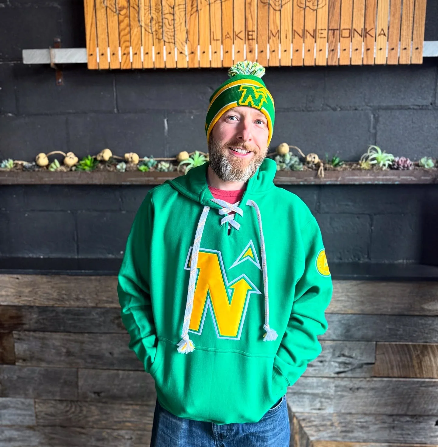 Hockey season is alive and well throughout the state.

Get yourself into the mode with our latest North Stars-inspired hoodie and beanie.

Perfect combo for any rink, and beyond.

On sale now!