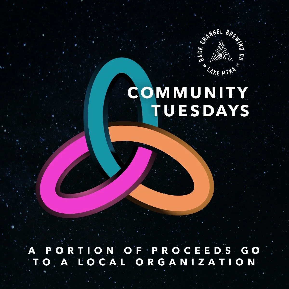 Tuesday&rsquo;s are a great way to support local with our weekly Community Tuesday events.

Each week, we feature a local organization, or non-profit, and allow them to takeover the taproom where we donate proceeds from the day right back to them. 

