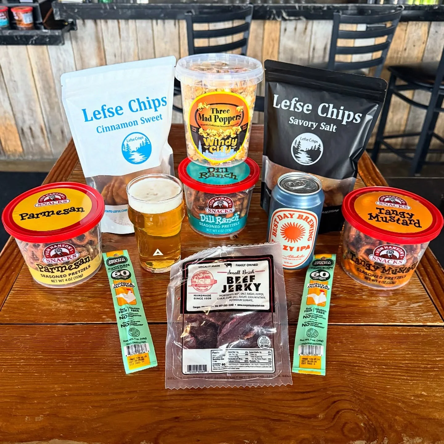 Snacks galore to keep you fed before 4.

Our food trucks start serving at 4pm every weekday, but that doesn&rsquo;t mean you can&rsquo;t fill your belly from the variety of snacks available when we open at Noon, and after the food trucks wrap up at 8