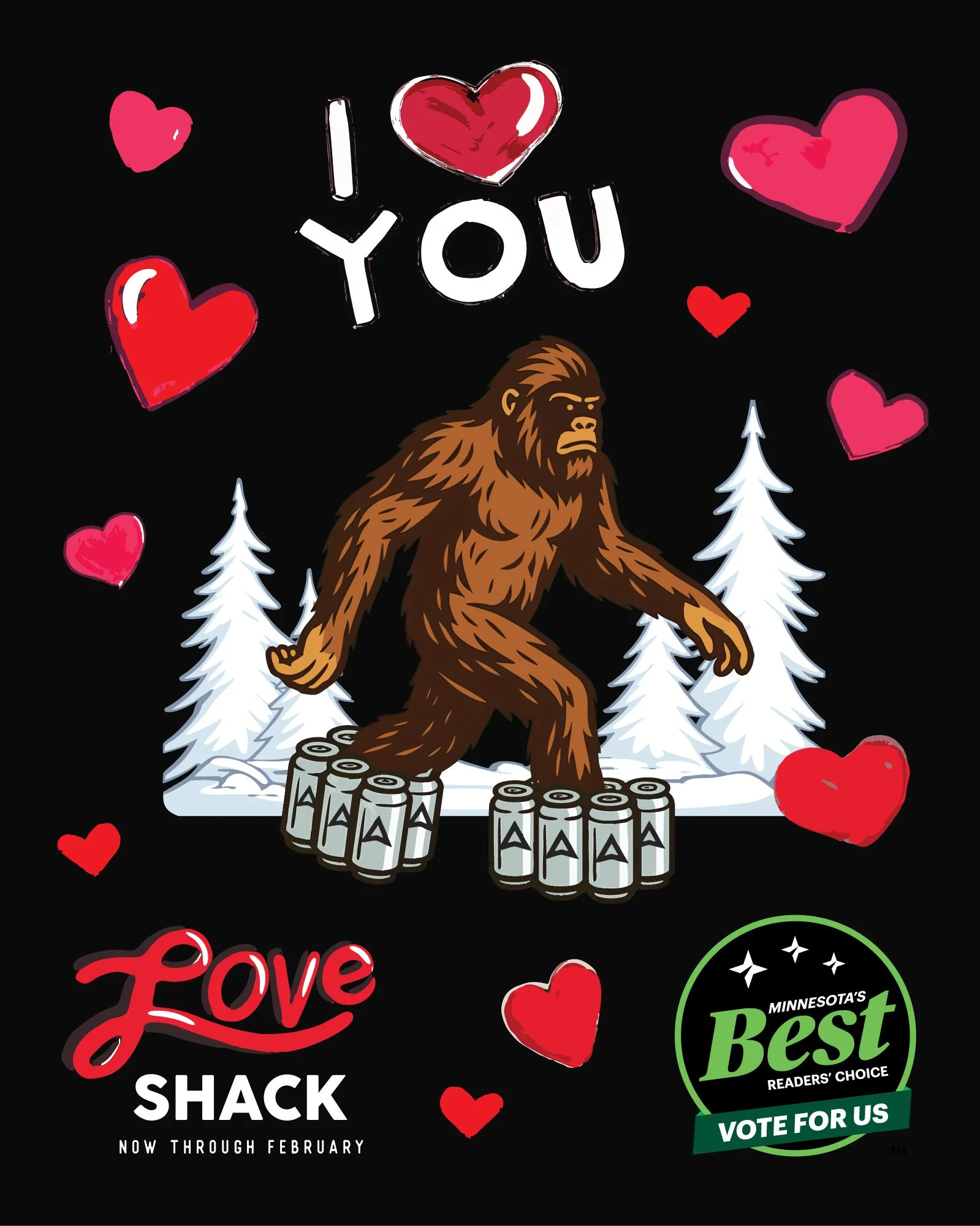 The Love Shack at Back Channel is groovin' for Valentine's Day!!

Today was supposed to be race day for the Klondike Dog Derby, so we&rsquo;re calling on all Beer Foot lovers to help make it snow for the new race day on Saturday, March 7th.

Pick up 