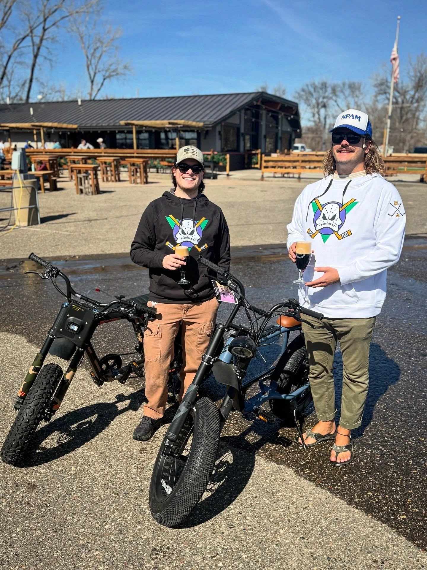 A trifecta of favorites has returned to the taproom for your weekend enjoyment.

Hit the Dakota Trail with a rental from @electrictrailsmpls 

Don a District 5 Mighty Ducks inspired hoodie for extra warmth on the ride.

Reward yourself with a creamy 