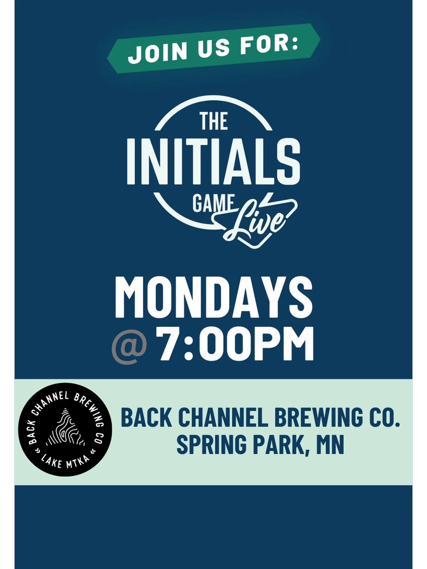 Jumpstart your brain after the weekend by playing the Initials Game Monday nights from now thru April 20th.

The action kicks off at 7pm with multiple rounds hosted by @rj.the.dj.mn 

Great way to shake off the Monday blues.