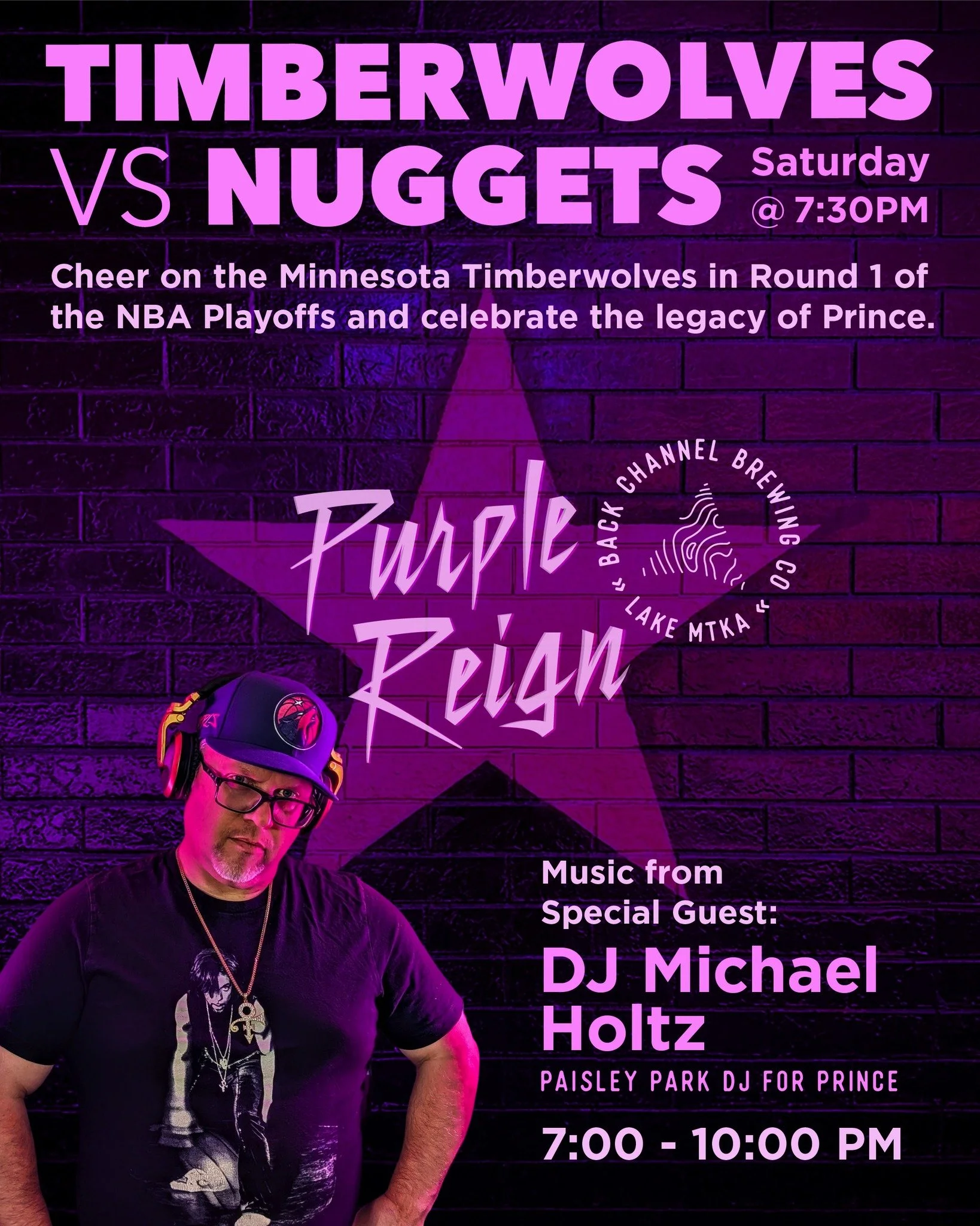 Purple Reign takes over the taproom on Saturday.

Cheer on the Wolves and raise a glass to a Minnesota legend on the 10 year anniversary of his loss.

Timberwolves vs Nuggets &mdash; 7:30PM

DJ Michael Holtz spinning from 7&ndash;10PM.

@djmichaelhol
