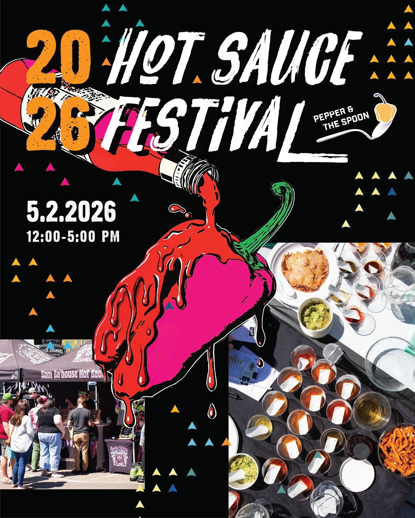 3rd Annual Pepper &amp; the Spoon Hot Sauce is coming in hot.

This Saturday, May 2 // 12&ndash;5PM

In collaboration with Sam Sa'house @samsahouse 

Taste your way through a lineup of sauces, cast your vote for People&rsquo;s Choice,
and see what ta