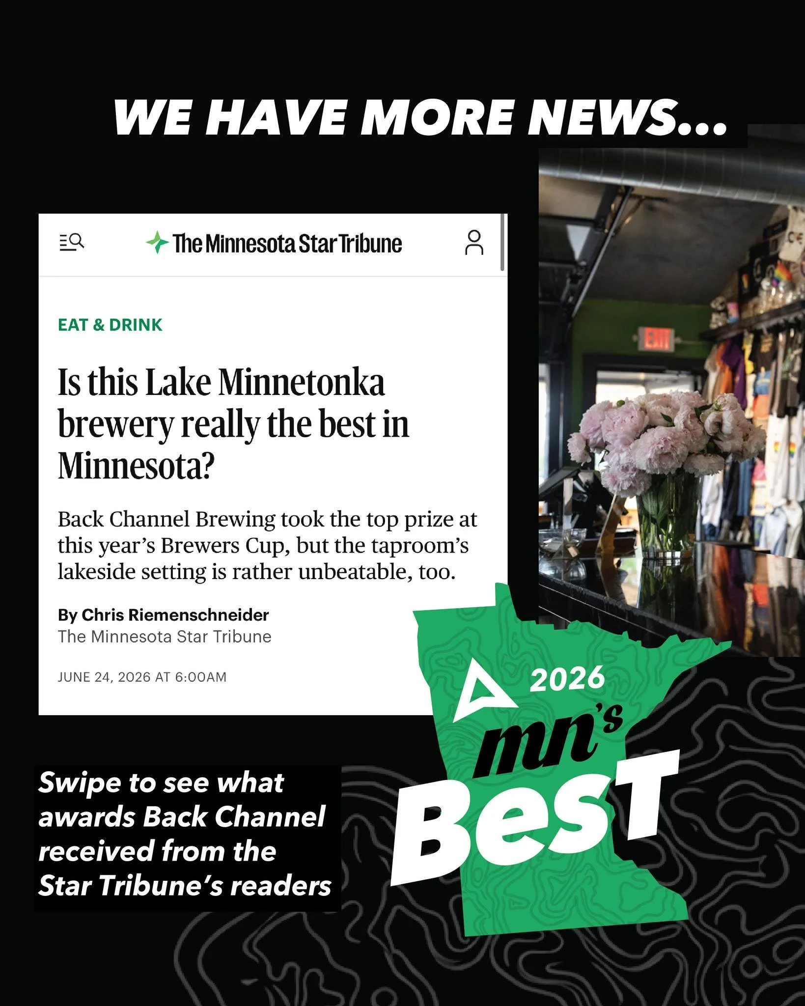 It&rsquo;s been a pretty incredible few months.

First, we were honored to be named Brewery of the Year by the Minnesota Craft Brewers Guild. 

Then the Minnesota Star Tribune stopped by to learn what makes Back Channel&hellip;well, Back Channel. The