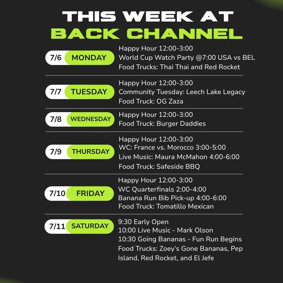 Join us for an exciting lineup of events that you won&rsquo;t want to miss! From live music to fun runs, we&rsquo;ve got something for everyone to enjoy.

Bring your friends, grab a drink, and let&rsquo;s keep the summer vibes high! 

FIFA World Cup 