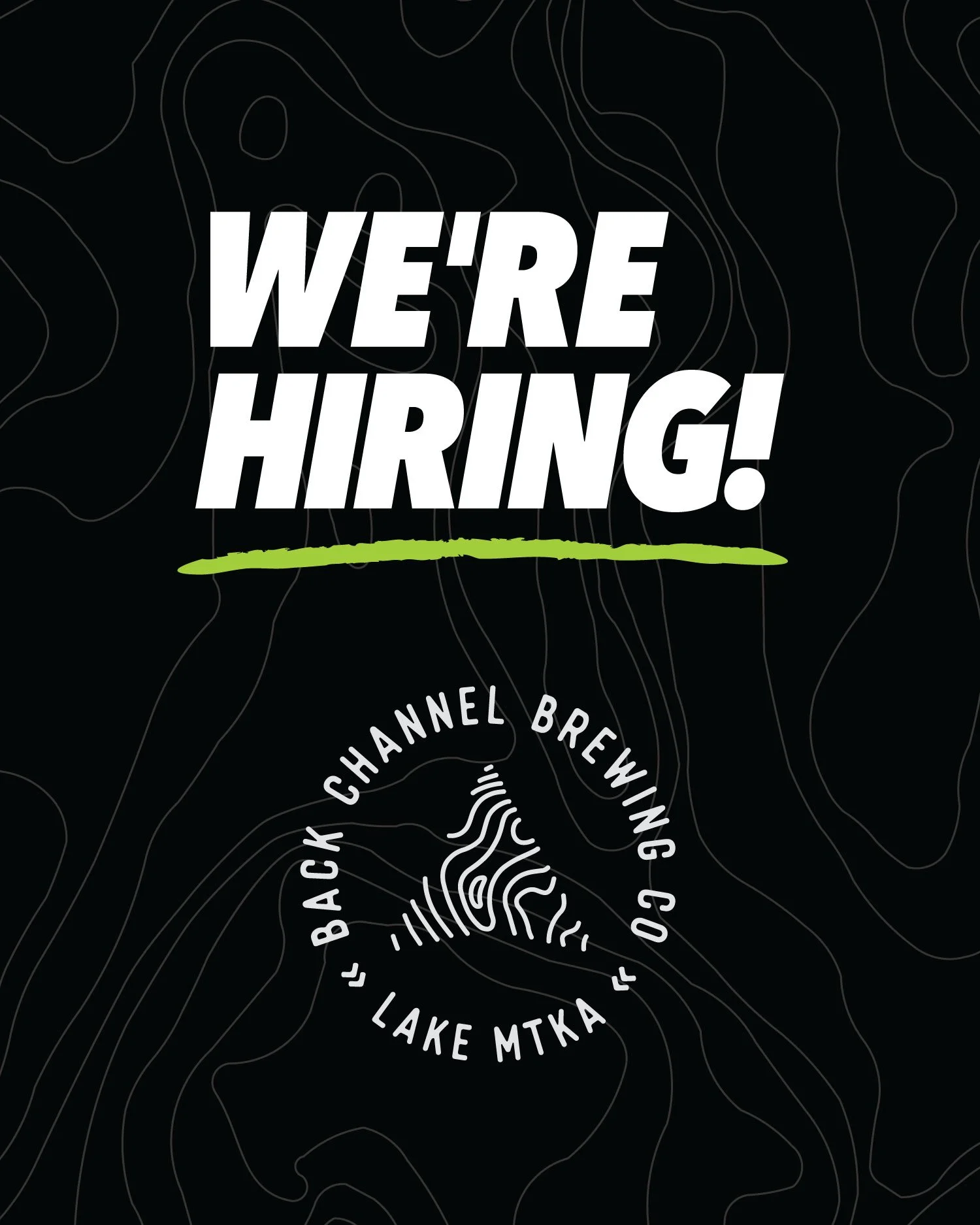 Back Channel is hiring!

Position: Cellarman

Help brew, package, and deliver
award-winning beer.

✔ Full-Time
✔ Benefits
✔ Competitive Pay

Apply Today
backchannelbrewing.com/careers