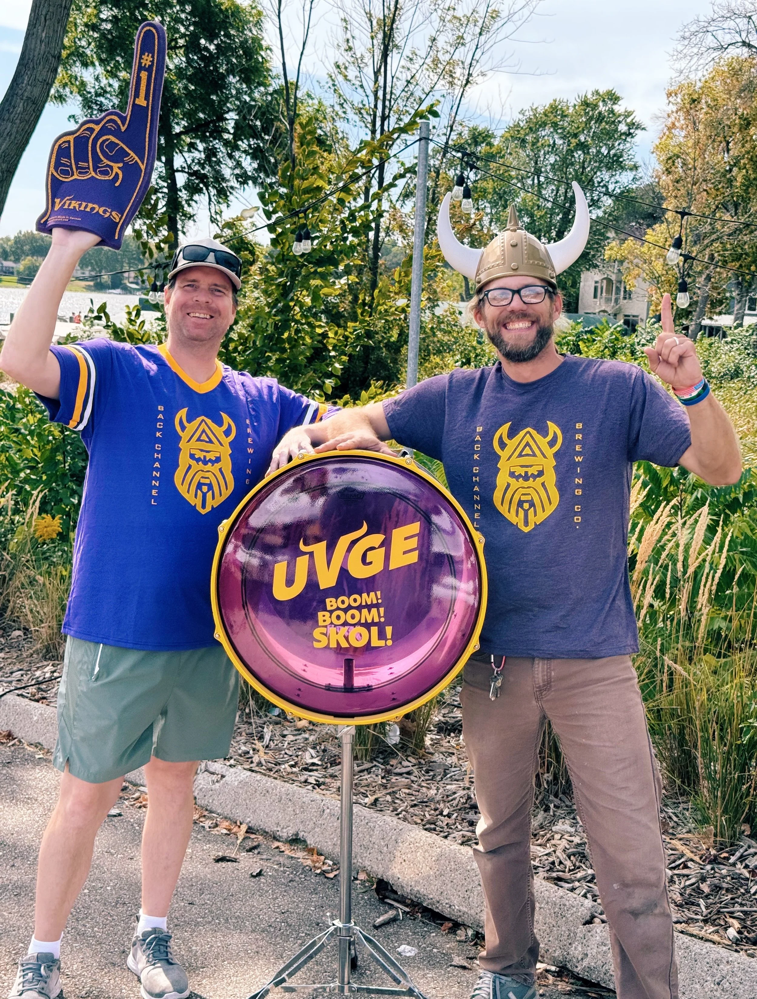 New UVGE season. New UVGE gear.

We&rsquo;re kicking things off with some fresh purple and gold for another season of the Ultimate Vikings Gameday Experience.

New this year: Back Channel quarter-zips, UVGE raglan long sleeves and Viking Head tees in