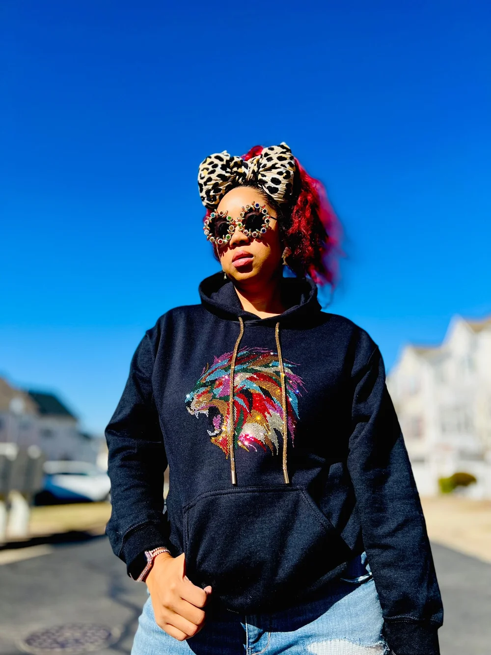 Lion rhinestone hoodie — The Corny Rainbow —SHOP