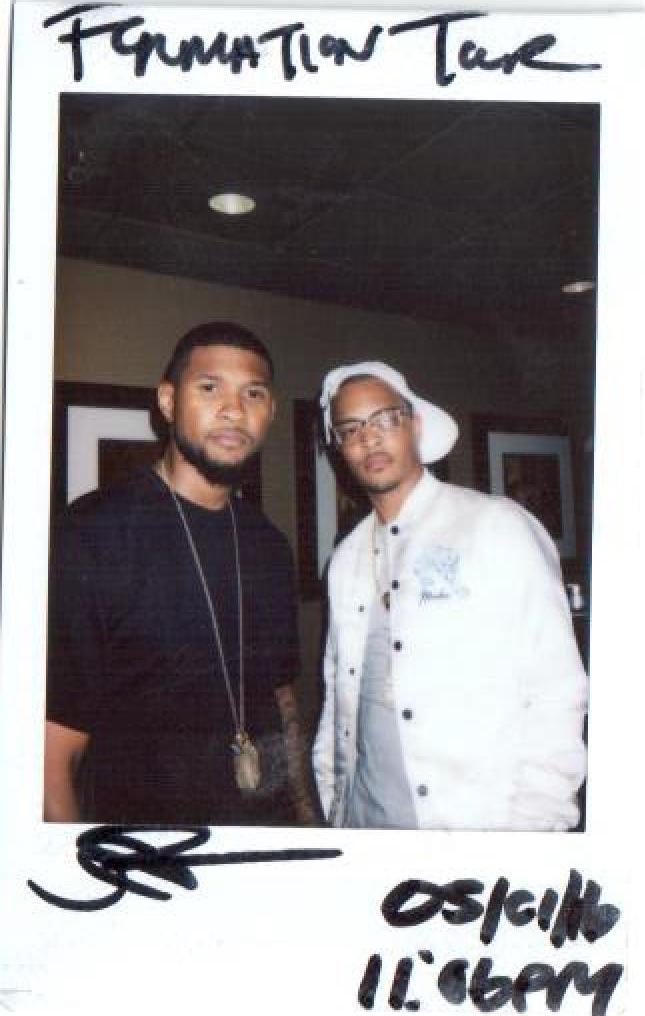 USHER x T.I - BEYONCE'S FORMATION TOUR IN ATLANTA (POLAROID BY BEIJA VELEZ)