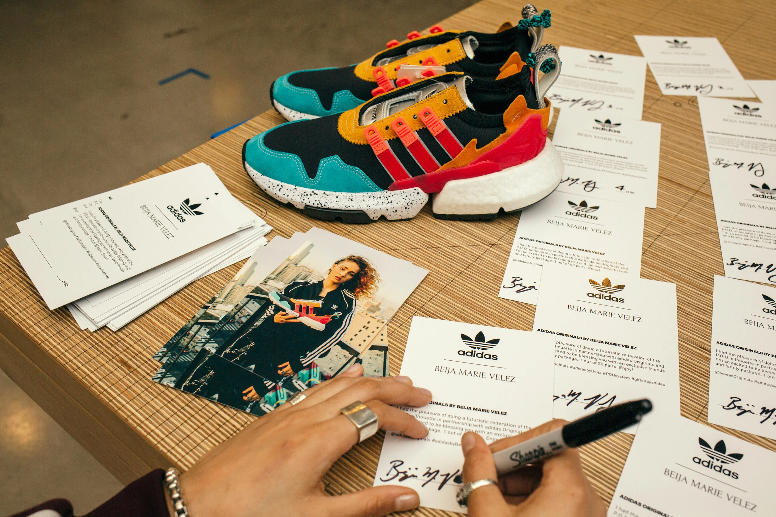 BEIJA'S 2019 ADIDAS SHOE WITH SIGNED CARDS FOR FAMILY-AND-FRIENDS EXCLUSIVE PACKAGE