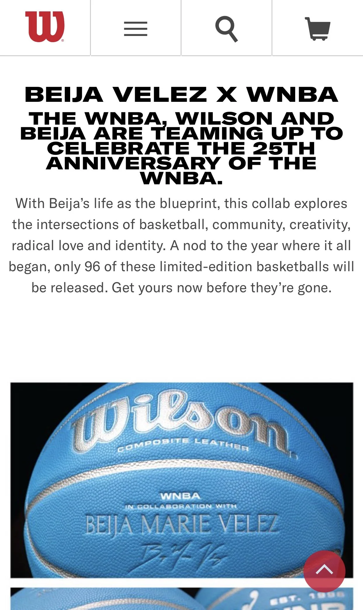 BEIJA VELEZ x WILSON x WNBA'S 25TH ANNIVERSARY